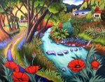 A3 Print #1980 Pathway home Across The Brook