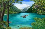 A3 Print #3008 Lake Rotoiti With Kaka