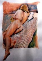 A4 Print #Nude on Striped Blanket